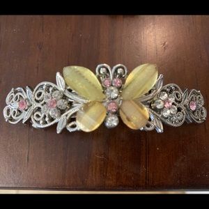 Vintage Style Jeweled Butterfly Hair Clip